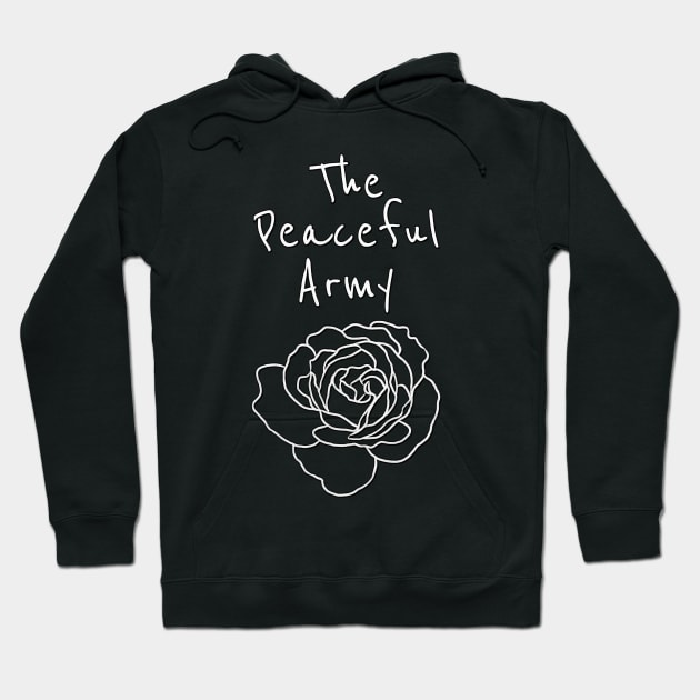 The Peaceful Army // White Hoodie by Velvet Earth